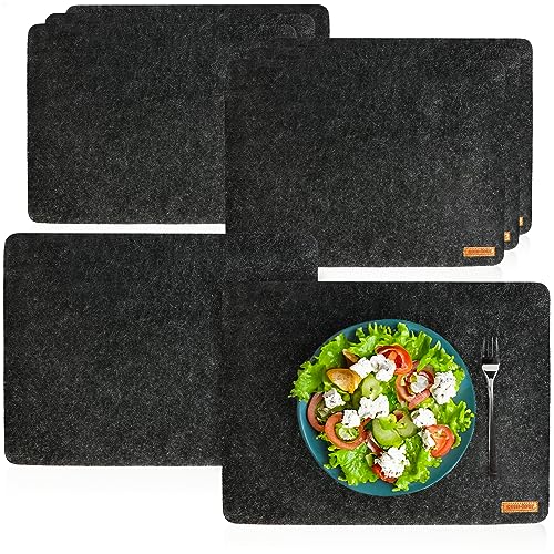 com-four® 8X Platzset abwischbar aus Filz - 44 x 32 cm Platzmatte - hitzebeständiges Tischset für...