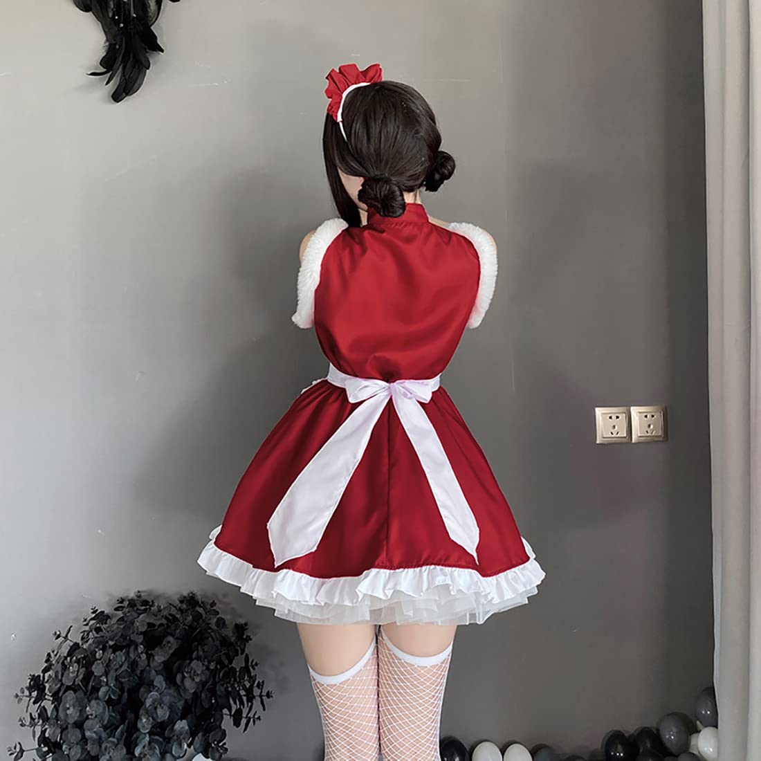 1303❤️クリスマスサンタ❄️メイド服コスプレレット衣装イベント服コスチューム❤️ サンタ コスプレ メイド服 レディース サンタコス 仮装 ミニスカート