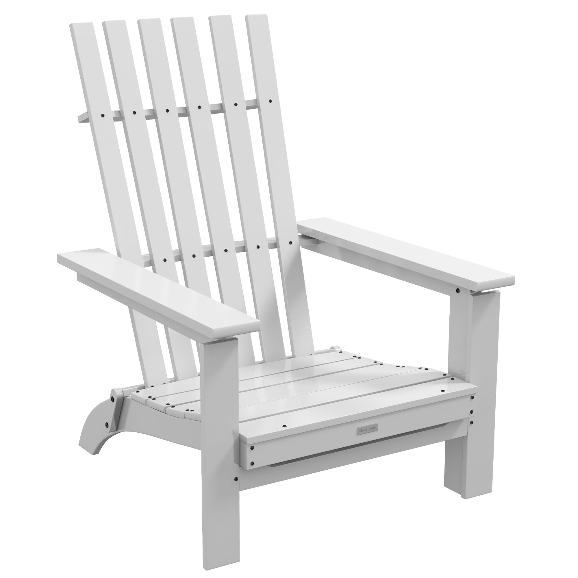 Sedia Adirondack Outsunny In Legno - Pieghevole, Per Esterni, Carico 160 Kg | Bianco, 68x81x93 Cm - Foto 6