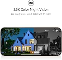 Vista 2 de 2.5K Wireless Home Security Camera Outdoor/Indoor Magnetic, 2.4Ghz WiFi Outside Battery Powered, AI Motion Detection, Color Night Vision, 2-Way