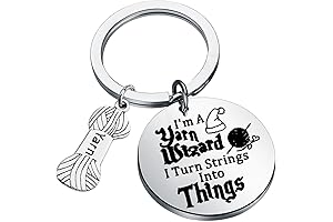 Wizard Gift I'm A Yarn Wizard I Turn Strings Into Things Funny Crochet Keychain