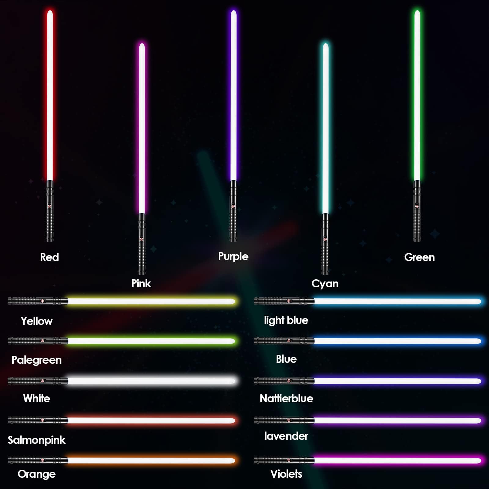 Smooth Swing FX Lightsaber RGB 15 Colores Modificables 12 Modalidades de Sonido Force para Adultos Duelo Profesional Negro