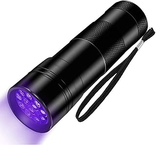 UV Torch UV Flashlight Blacklight 395nm Portable Flashlight Torch Detector with Lanyard, LED Black Light for Pet Urine Sta...