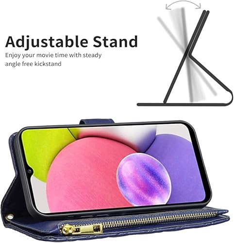 Miniatura 9 de Asuwish Funda de teléfono para Samsung Galaxy A12M12 con protector de pantalla de vidrio templado y soporte de tarjeta de crédito con tapa de cuero,