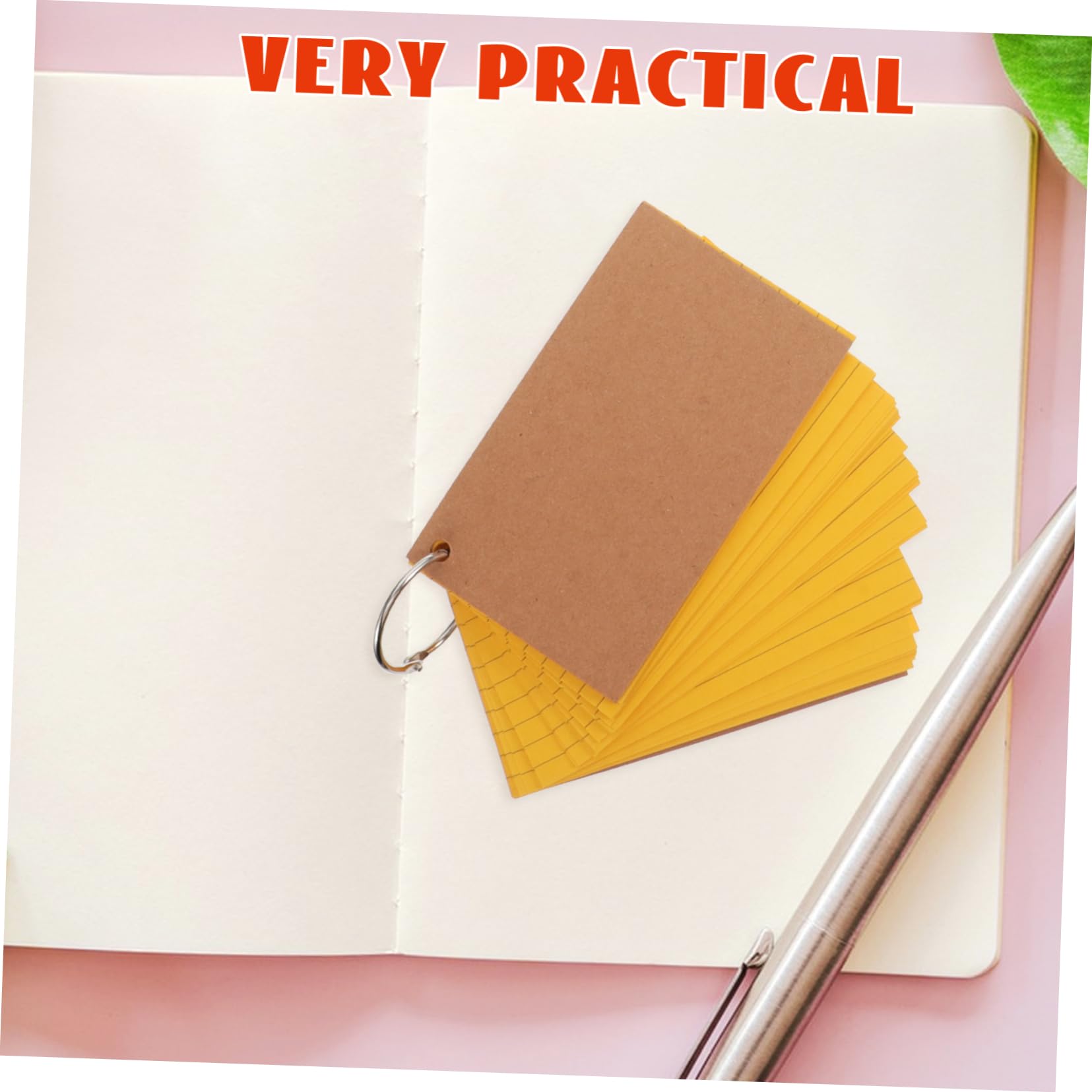 10 Stück Doppelseitige Linierte Vokabelkarten mit Papierumschlag | Ringen, Edelstahl und Papier, für Arbeit und Meetings, Kompakt und Tragbar