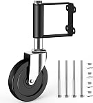Ronlap Gate Roues pour porte en bois, Casteuse à ressort lourd pour porte à bascule de tubes en métal de bois, Petite roue de support de porte de clôture avec plaque de montage universelle, 220 Capacité Lbs, 4 Poches noires