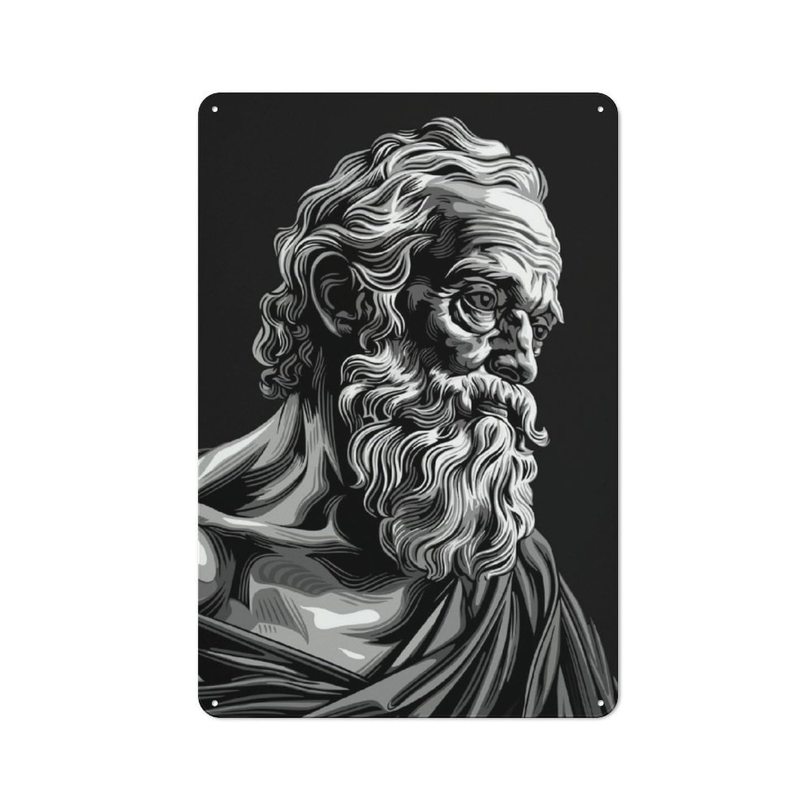 Junmoney Seneca Philosopher Rustic Metal Sign 30X20cm Featuring For Hallway Wall, For Collectors Decorating Hallways And Entrance Areas