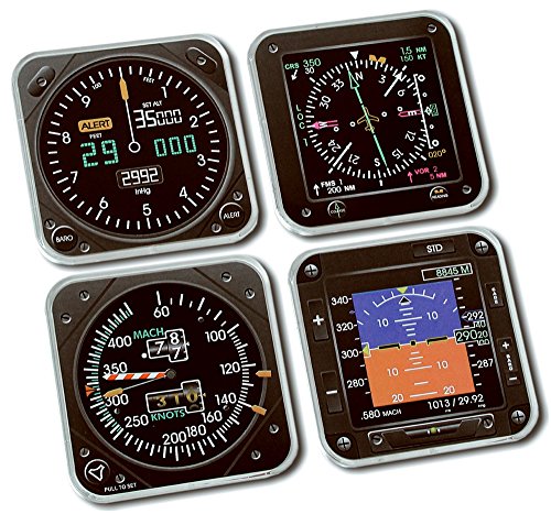Modern Flight Instruments - Coaster Set by Trintec