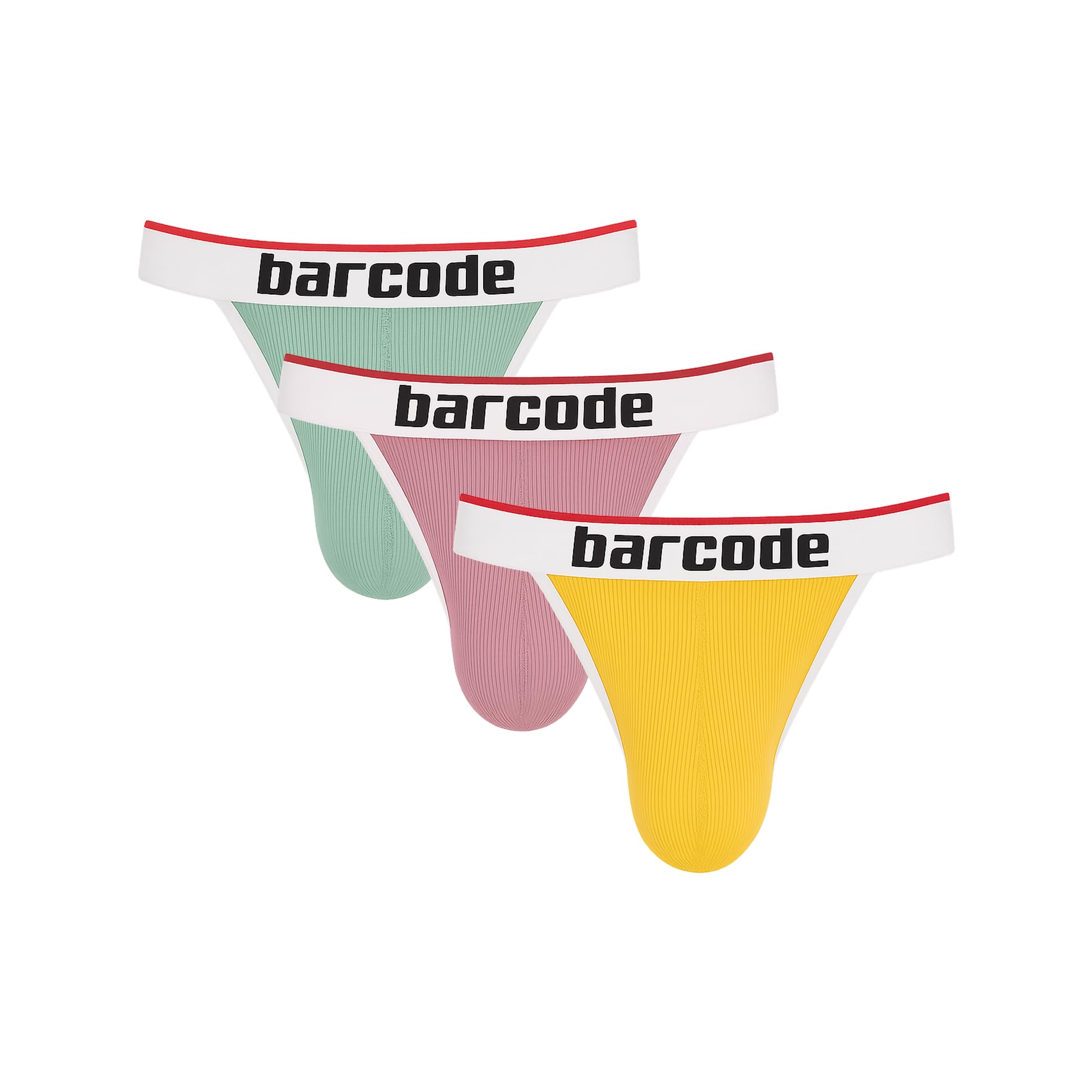 Barcode Berlin Men's Mint + Brownishpurple + Yellow - Underwear - Cosme Jockstrap Multipack - Size S