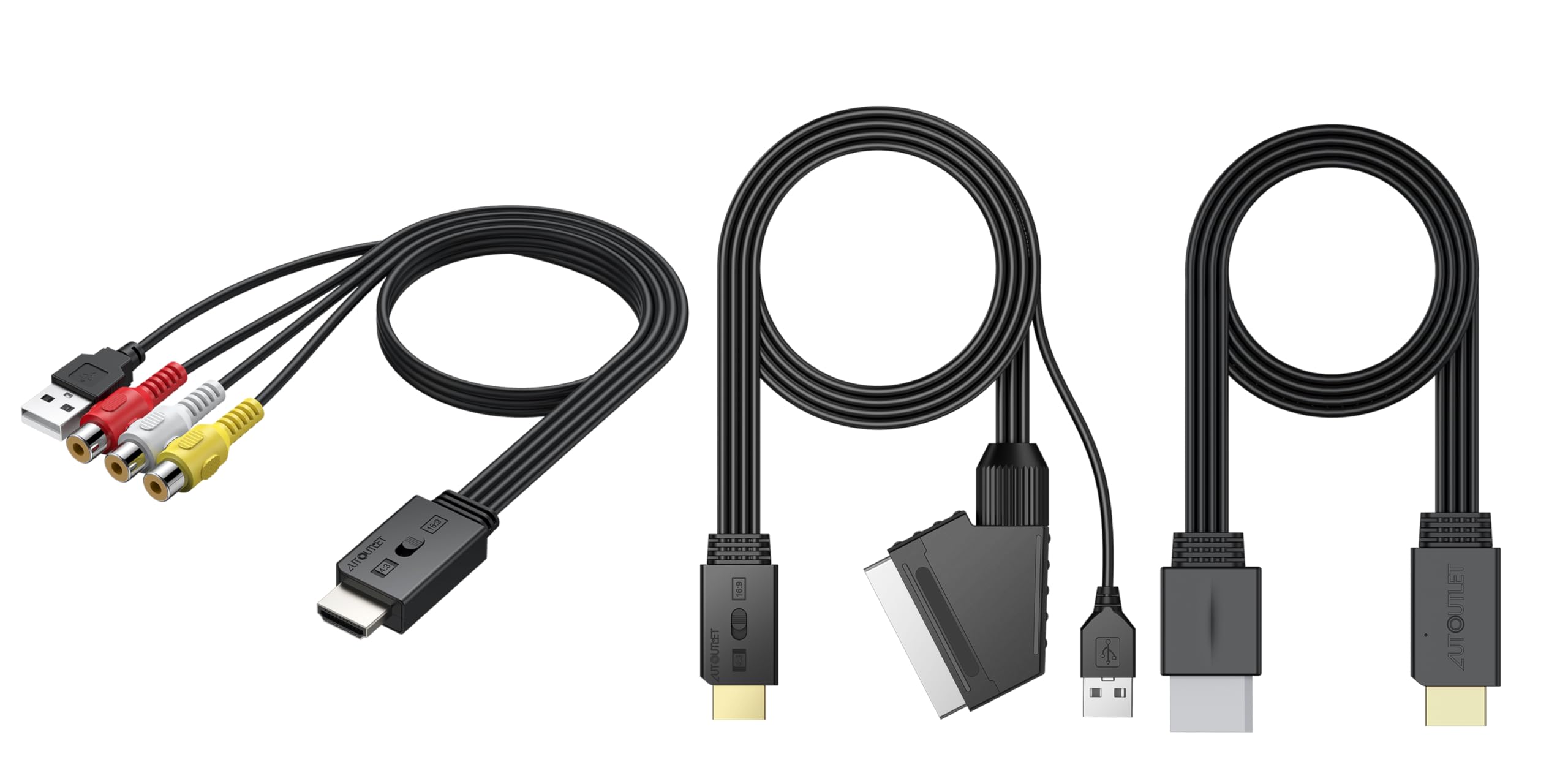 AUTOUTLET Convertitore AV a HDMI E SCART/Wii
