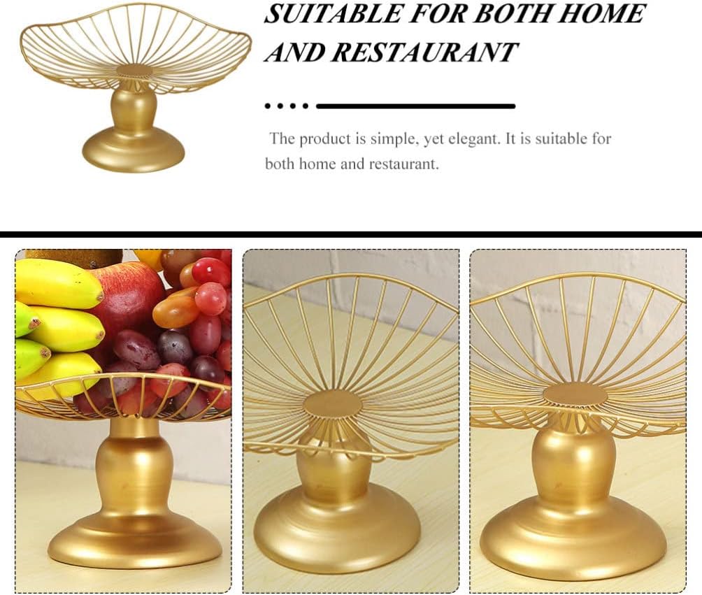 Hemoton 2pcs Decorative Fruit Bowl Stand for Serving Fruits Snacks and Dried Food Elegant High Base Tray for Weddings Parties and Home Decor Finish