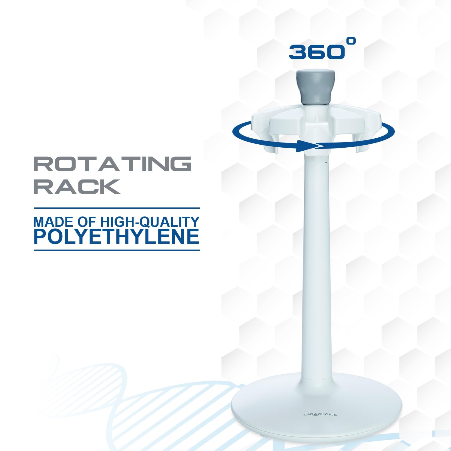 LabChoice - Soporte redondo para pipetas - Soporte de carrusel para hasta 6 micropipetas de laboratorio - Fácil montaje, base resistente - Equipo de laboratorio