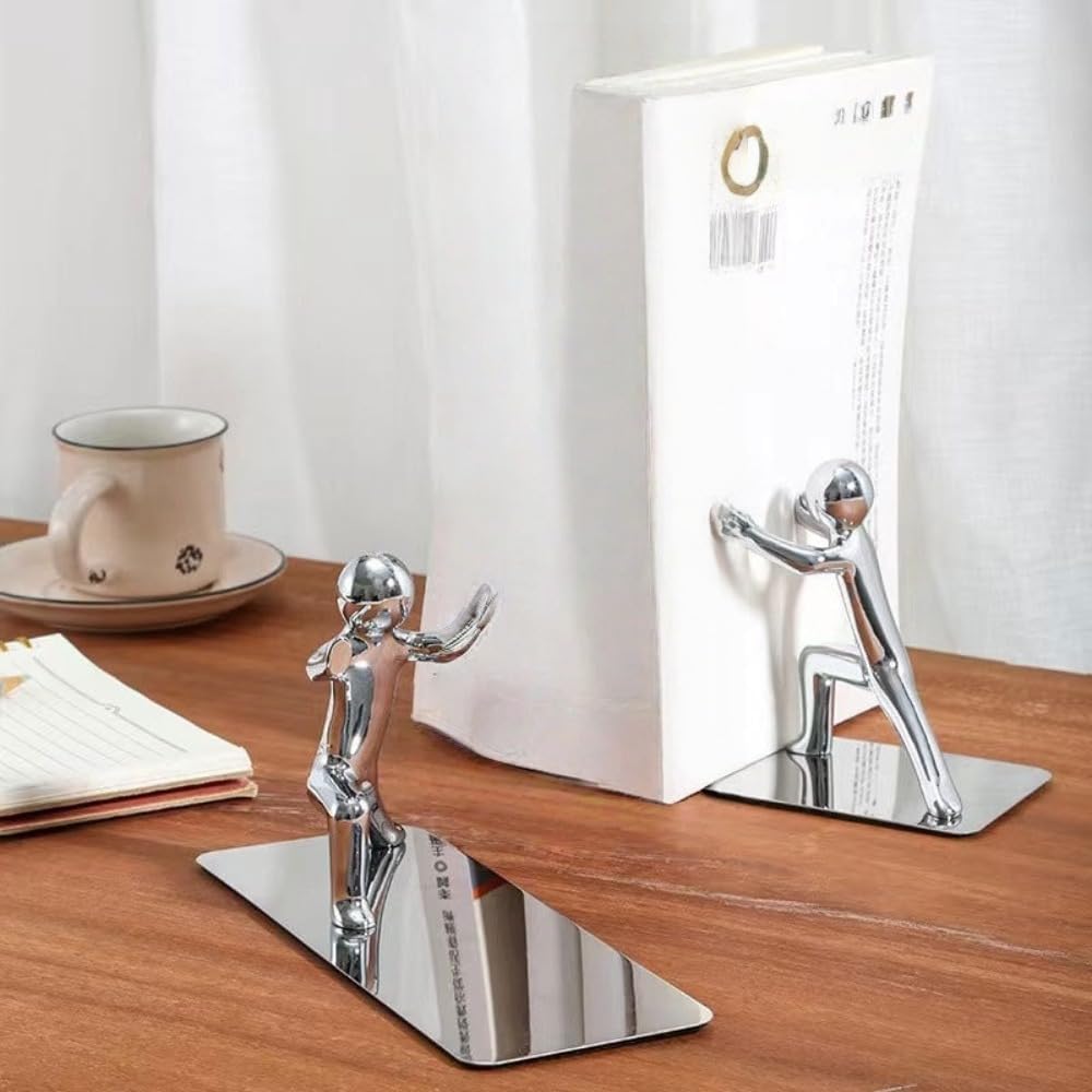 Smedic滑り止めデザインのシルバー本棚。学校、部屋、デスクトップの収納、装飾、ミニマリスト スタイルに最適です。