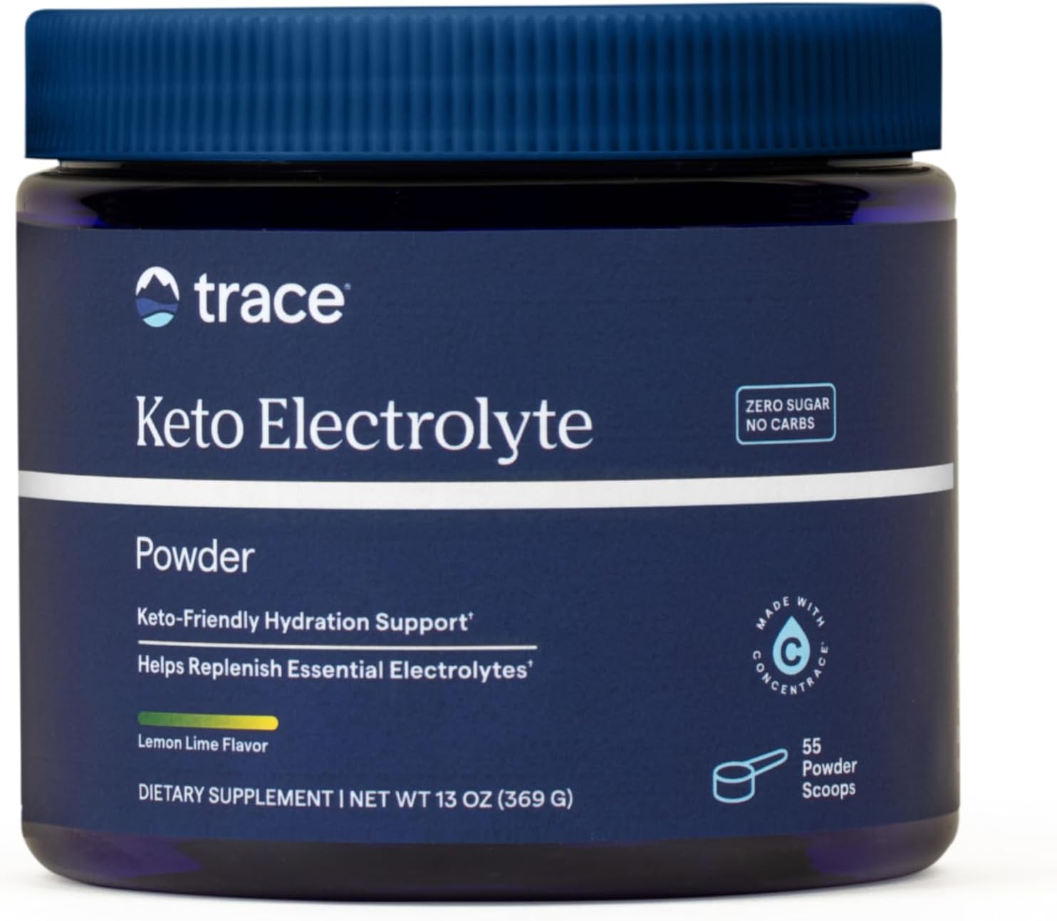 Trace Minerals Keto Electrolyte Powder - Electrolytes for Fluid Balance Support - Muscle Stamina - Powder Supplement - Zero-Sugar - Gluten-Free & Vegan - Lemon Lime - 55 Servings