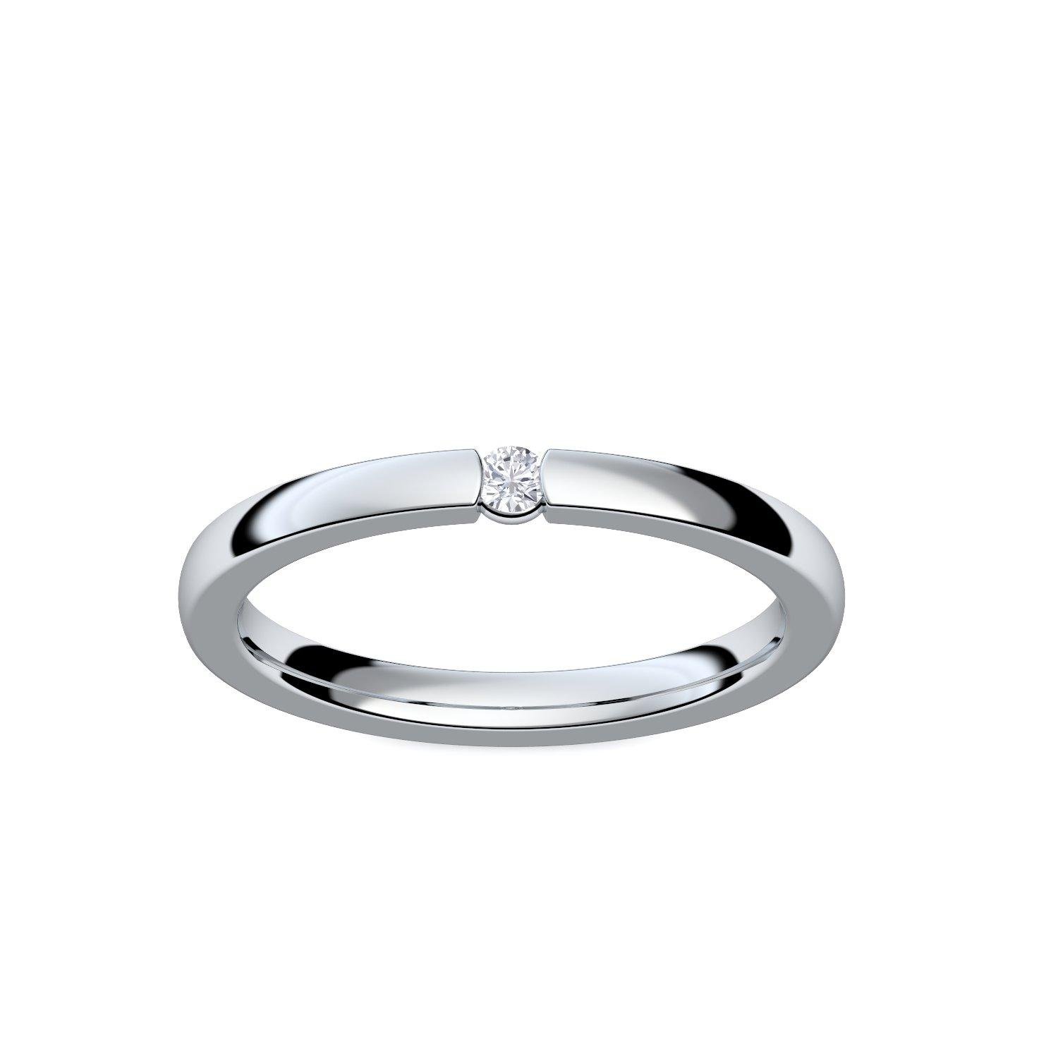 Amoonìc Spannring Verlobungsring Zirkonia Stein Silber 925