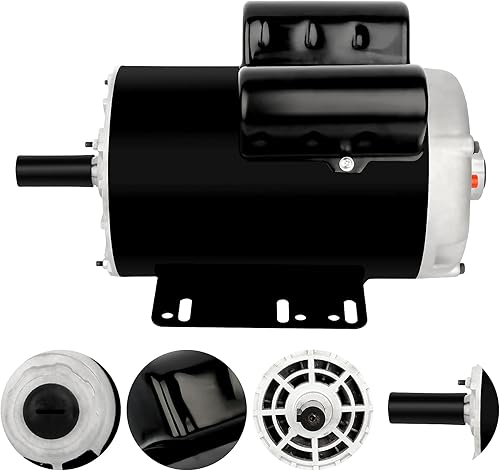 Miniatura 5 de Motor eléctrico monofásico del motor del compresor de aire 5HP 3450RPM 208V-230V 78 "diámetro del eje, marco CCW 56HZ, 2Pole