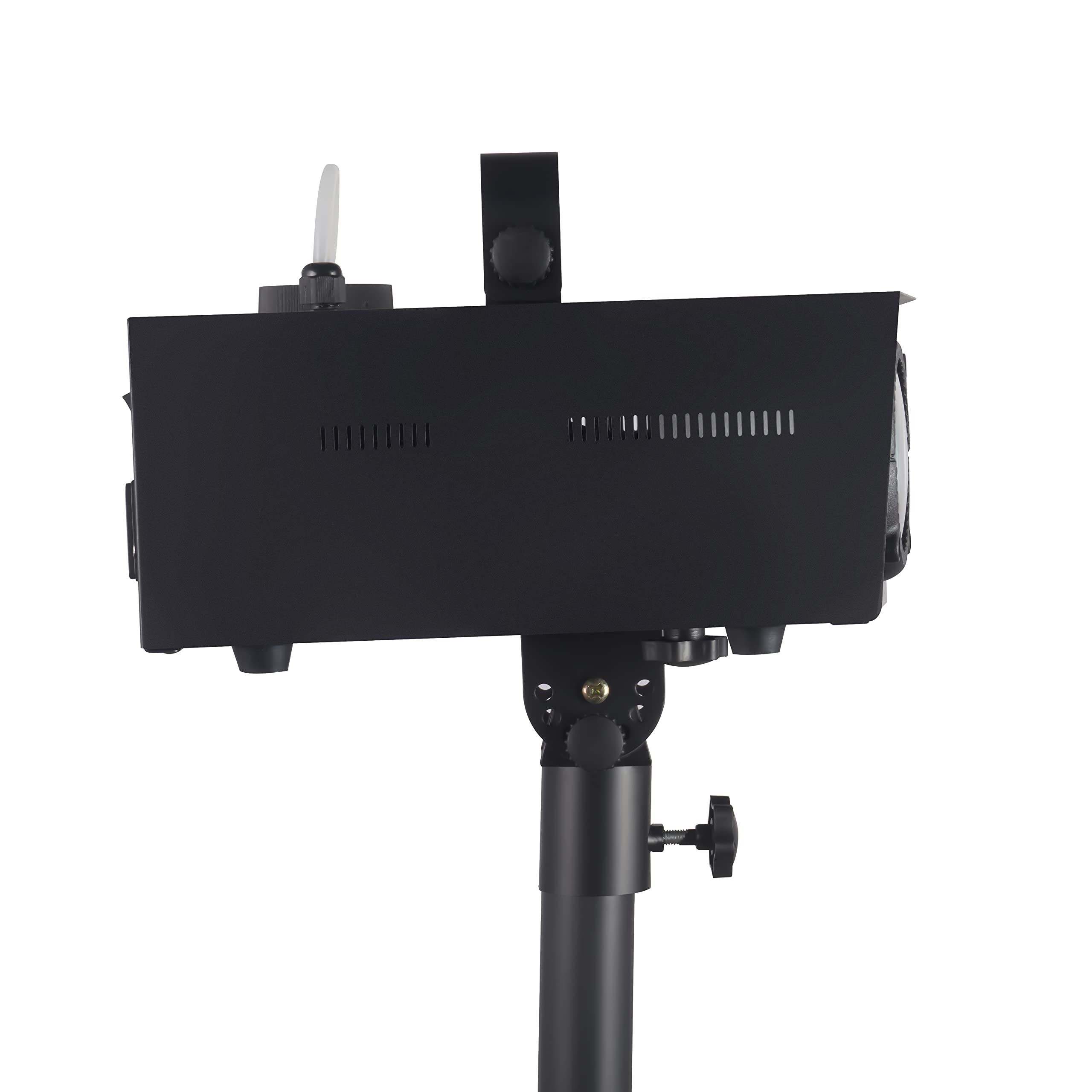 Lenco LFM-110 Dual Matrix RGB Partylicht - mit Nebelmaschine - integrierte Lichtshowprogramme - 1 Liter Fassungsvermögen für Nebelflüssigkeit - Nebel-Timer - schwarz