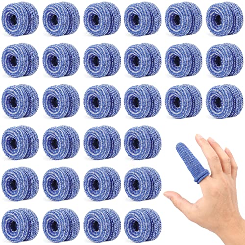 Fingerverband,30 Stück Blauer Fingerlinge Verband,Wiederverwendbarer Fingerschützer Dehnbar Fingerpflaster Atmungsaktive Fingerlinge Schnittfester für Arbeit Küche Fingerschutz bei Verletzungen Cover