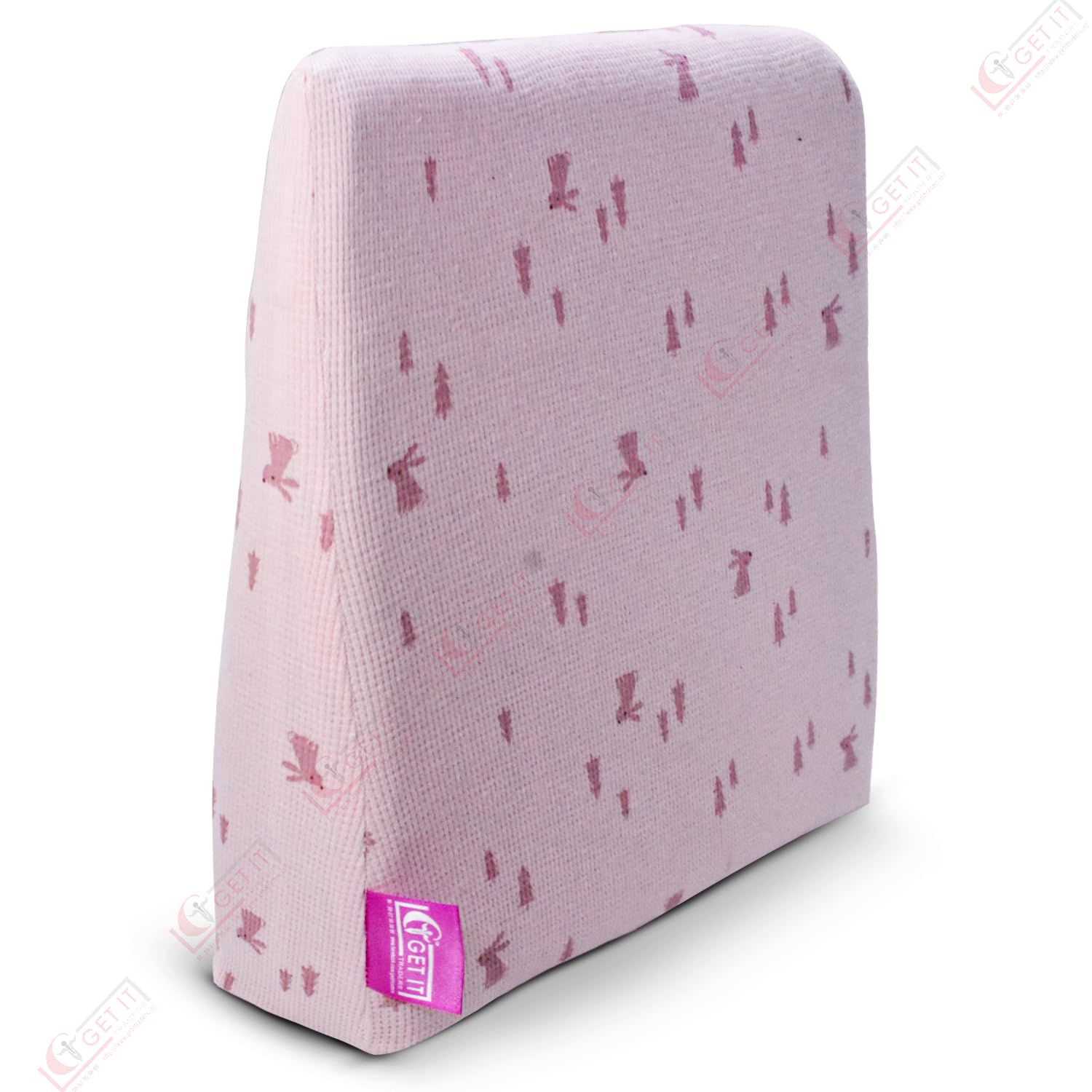 GET IT Multi Use Wedge Pillow for Pregnancy Women and New Born Baby | Lower Back-Pain Relief |Knee Support Between Legs | Anti Vomiting and Milk Spitting for New Born Baby (Rabbit-Pink)