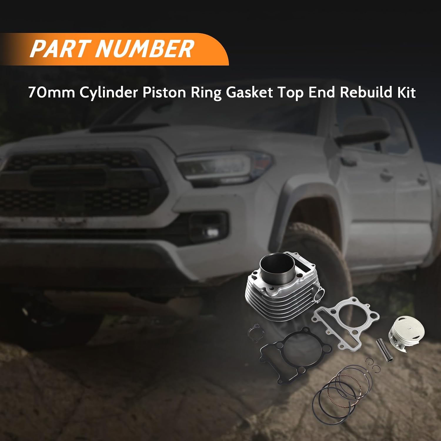 Cylinder Piston Gasket Top End Kit Bore 70mm - For 1999-2004 TTR225 1992-2000 XT225 2005-2016 TTR230