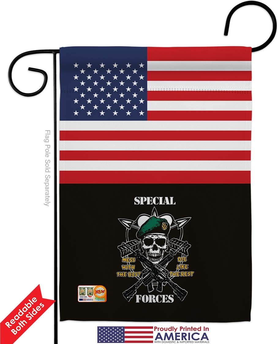 Service US Special Forces Garden Flag Armed All Branches Support Honor United State American Military Veteran Official Small Decorative Gift Yard House Banner Double-Sided Made In USA 13 X 18.5