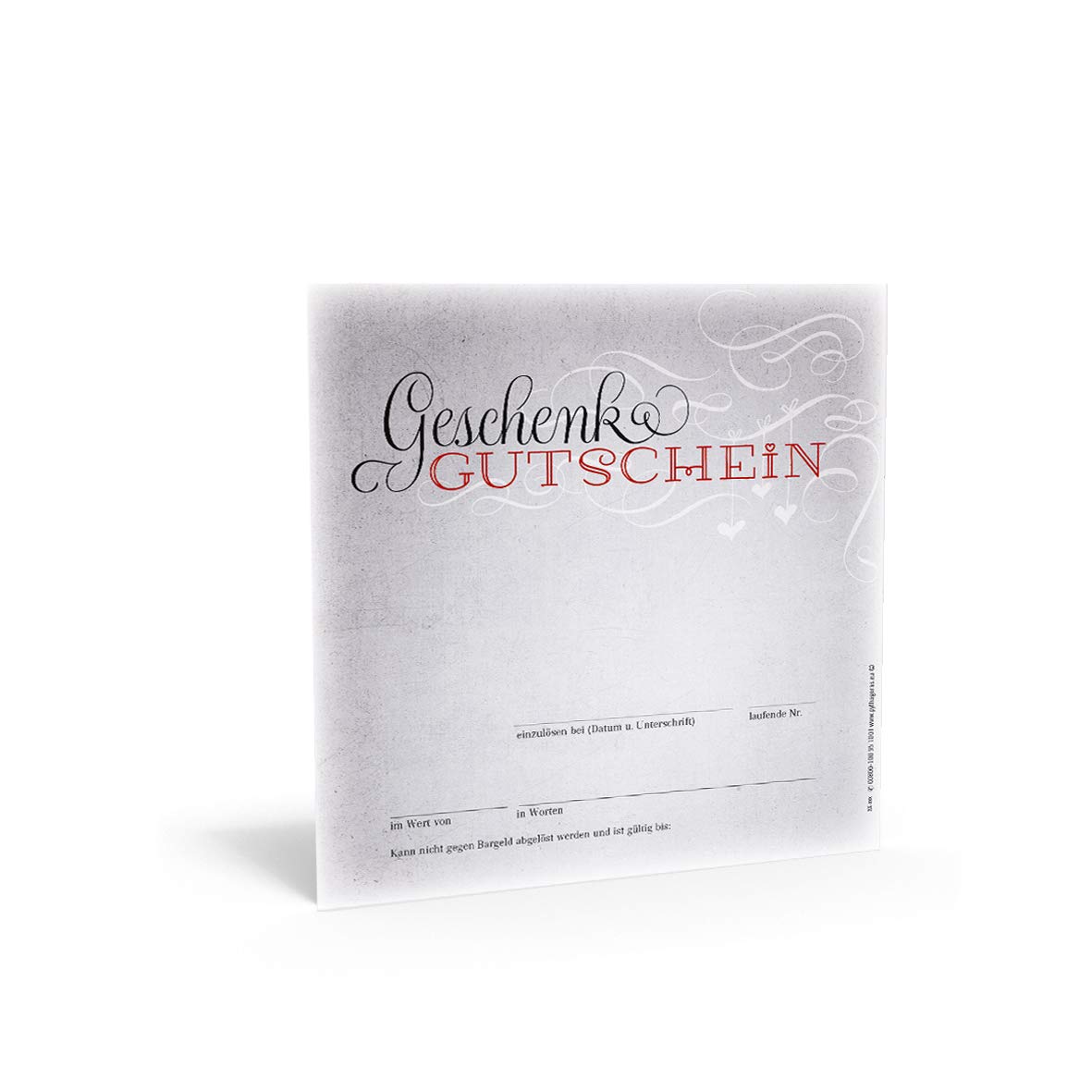 Pythagoras blanko Geschenkgutscheine für Kunden, 100 Gutscheinkarten mit großem Feld für Firmenstempel inkl. transparentem Kuvert