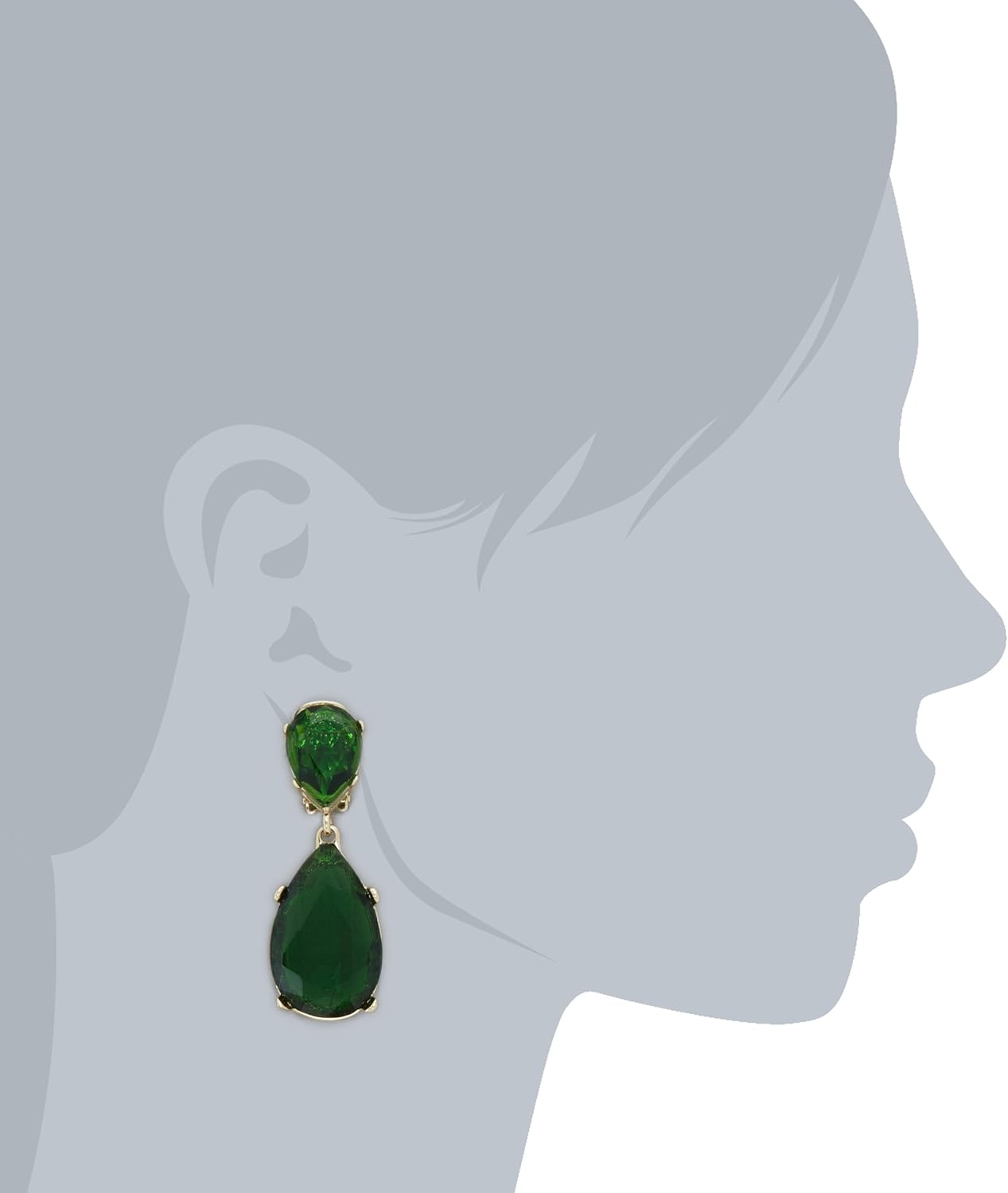 Kenneth Jay Lane Emerald -Color Teardrop Earrings