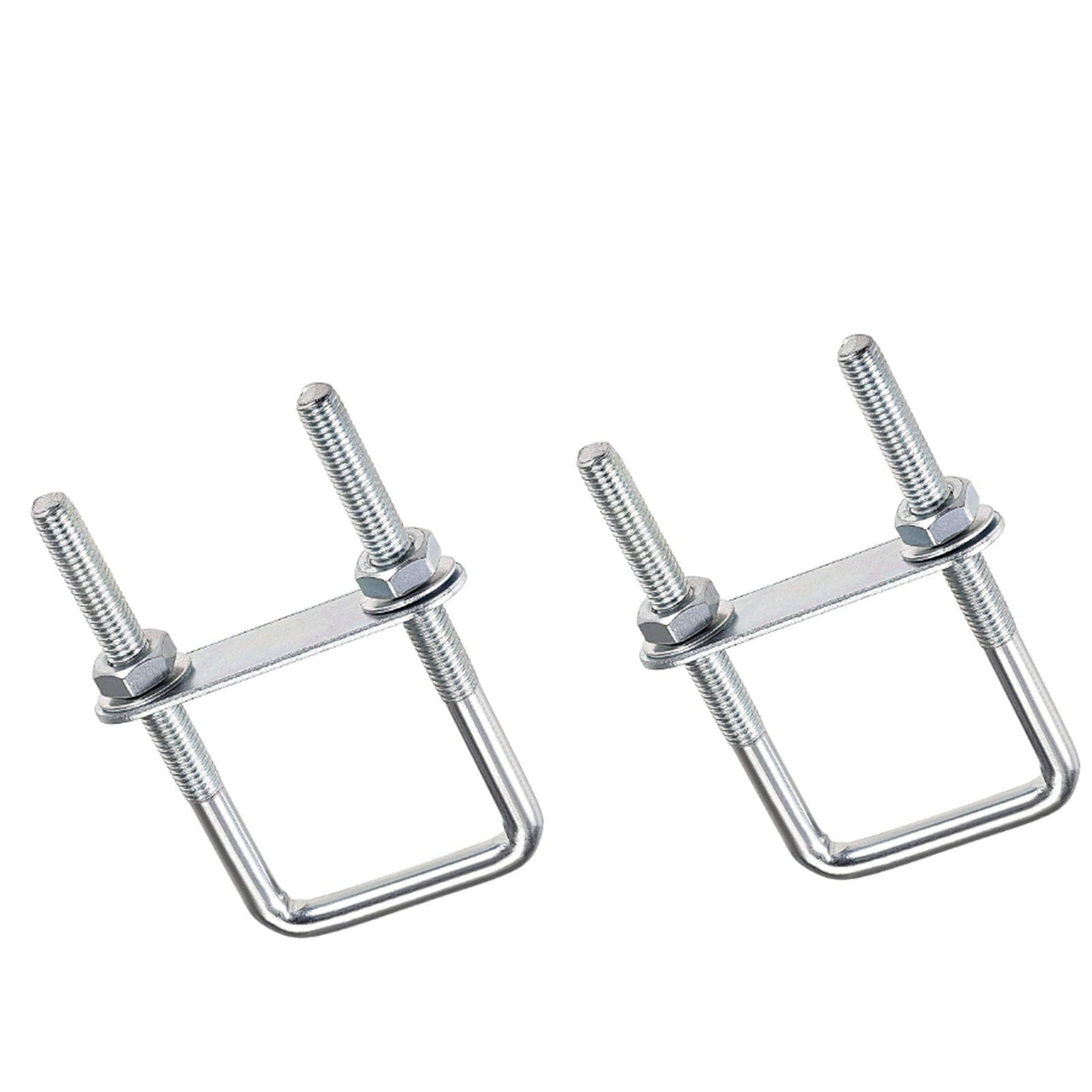 TOP-VIGOR 2 sets M8 Square U-Bolts, 40mm Inner Width 100mm Length Steel U-Bolts with Nut, Plate
