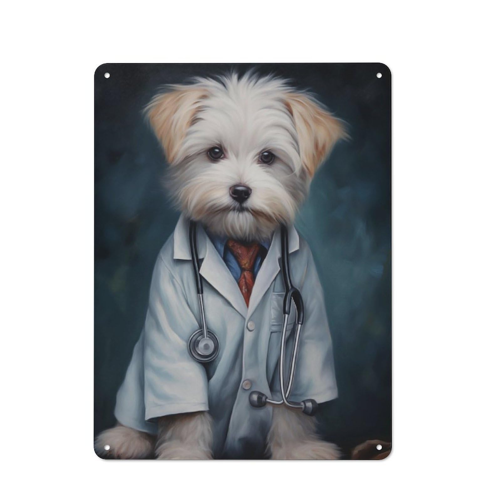 Junmoney Puppy Doctor Retro Metal Plaque 40X30cm Featuring For Garage Wall, A Winter Wall Decor Update For Workshop Decor Fans