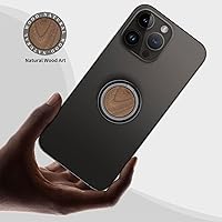 Vista 3 de Carveit Soporte de anillo para teléfono celular con diseño de madera maciza, soporte de metal compatible con iPhone 16 Pro Max 13 14 Galaxy S24
