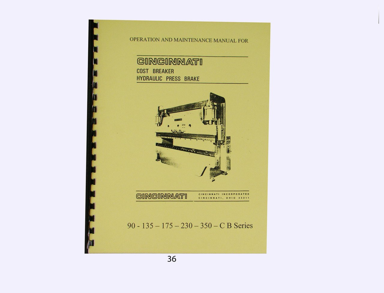 Image of a Cincinnati Cost Breaker Hydraulic Press Brake manual cover