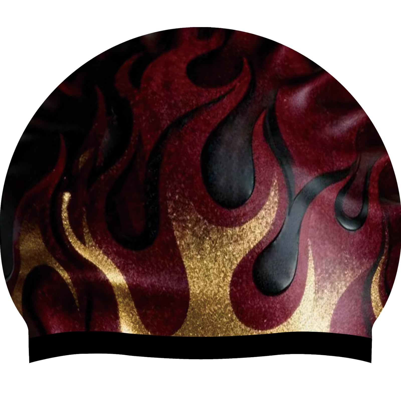 Silicone Swim Cap, Shuiqiuqian Colorful and Comfortable Swimming Cap for Women & Men, Waterproof for Training Pool & Beach, Assorted Colors Available (Flame)