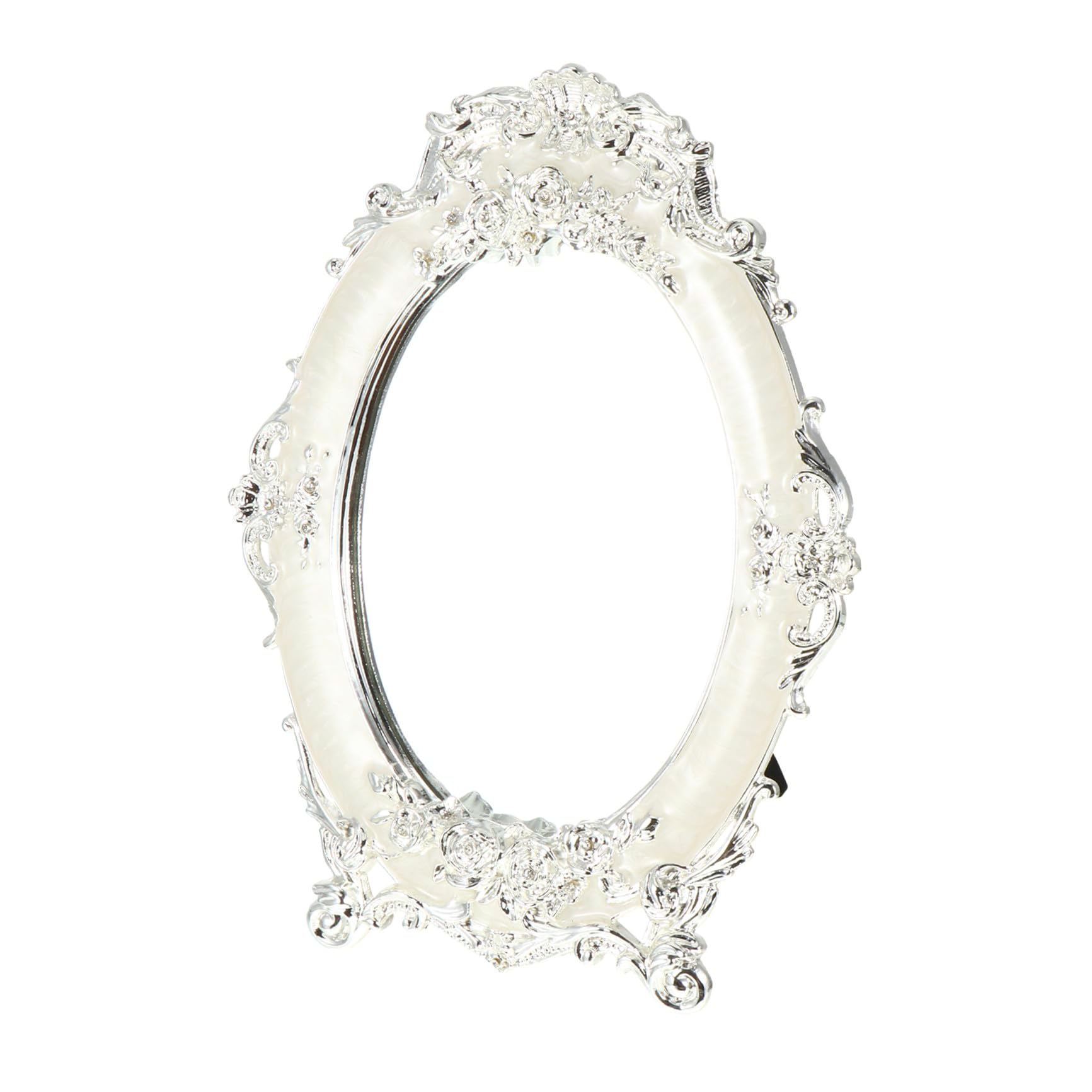 Miroir de coiffeuse vintage aux moulures argentées style grand siècle