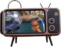 Vista 9 de UnnFiko Altavoces Bluetooth inalámbricos estilo retro TV, soporte de escritorio de dibujos animados, universal para Samsung iPhone X 11, 12, 13, 14