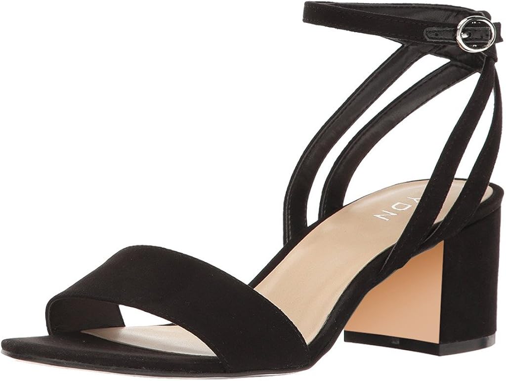 suede low block heel