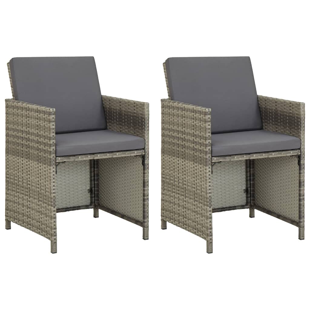 Fauteuils d'extérieur modernes en acier stable et résine tressée haute densité grise