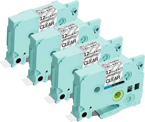 Vixic Label Maker Tape 12mm 0.47 LaminatedBlack on ClearReplacement for P-Touch Tze-231 Label Tape Label Maker Machine with Tape Compatible with