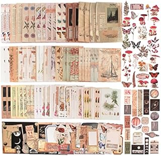 400Pcs Vintage Scrapbooking Stickers, DIY Retro Flower Planets Stickers Aesthetic, Stickers for Scrapbooking Journaling Card Album Calendar
