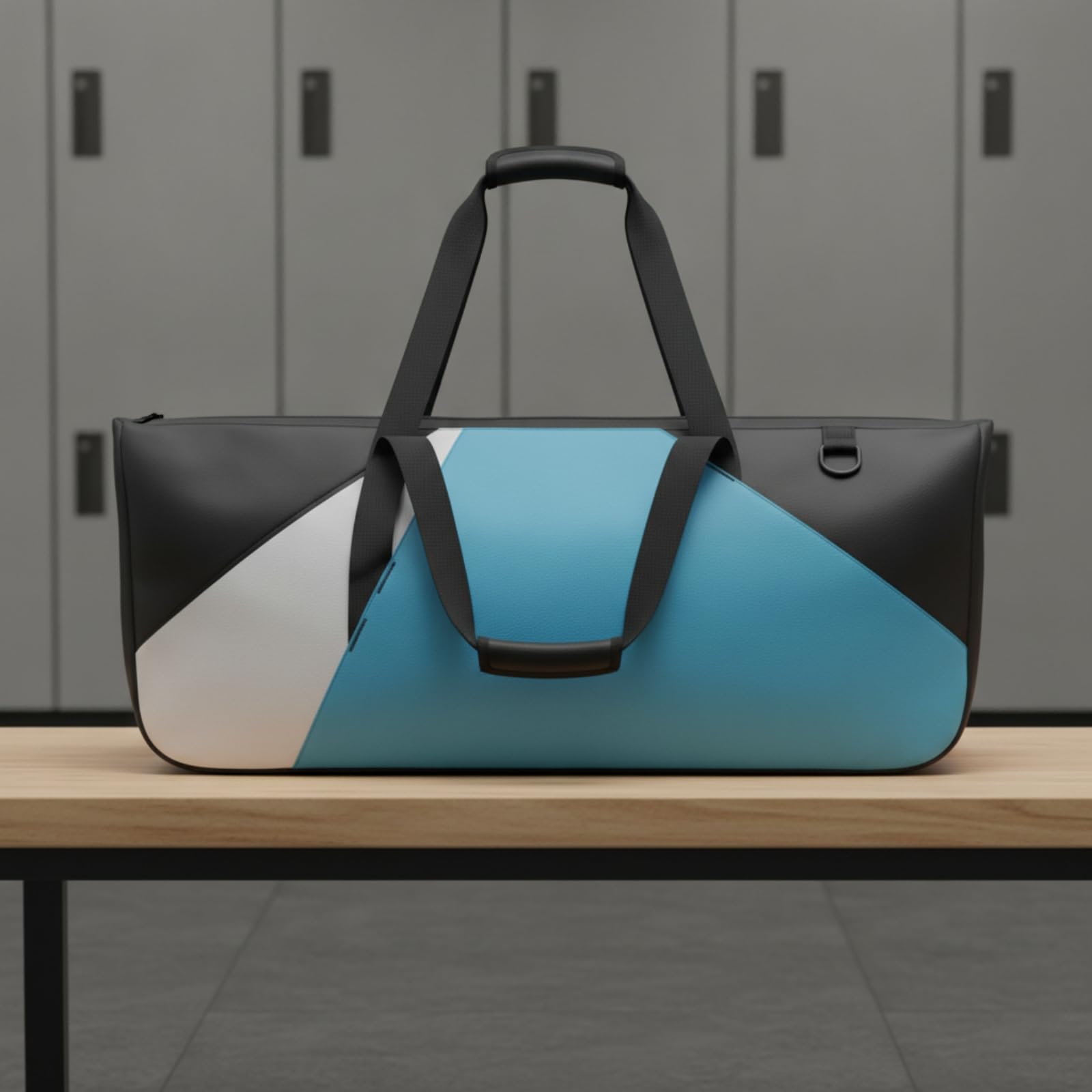Borsa con Tracolla Rimovibile Pratica , Nero , Nero Con Inserto Bianco