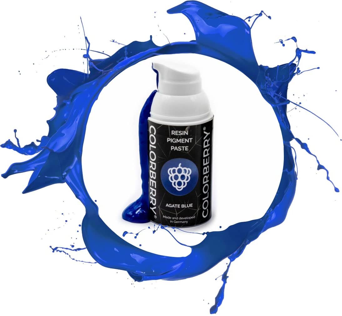 COLORBERRYPigmentpaste - Ultra Highly pigmented Resin Art Paste for Coloring Your Synthetic Resin/epoxy Resin in a 30 ml Bottle (Agate Blue)