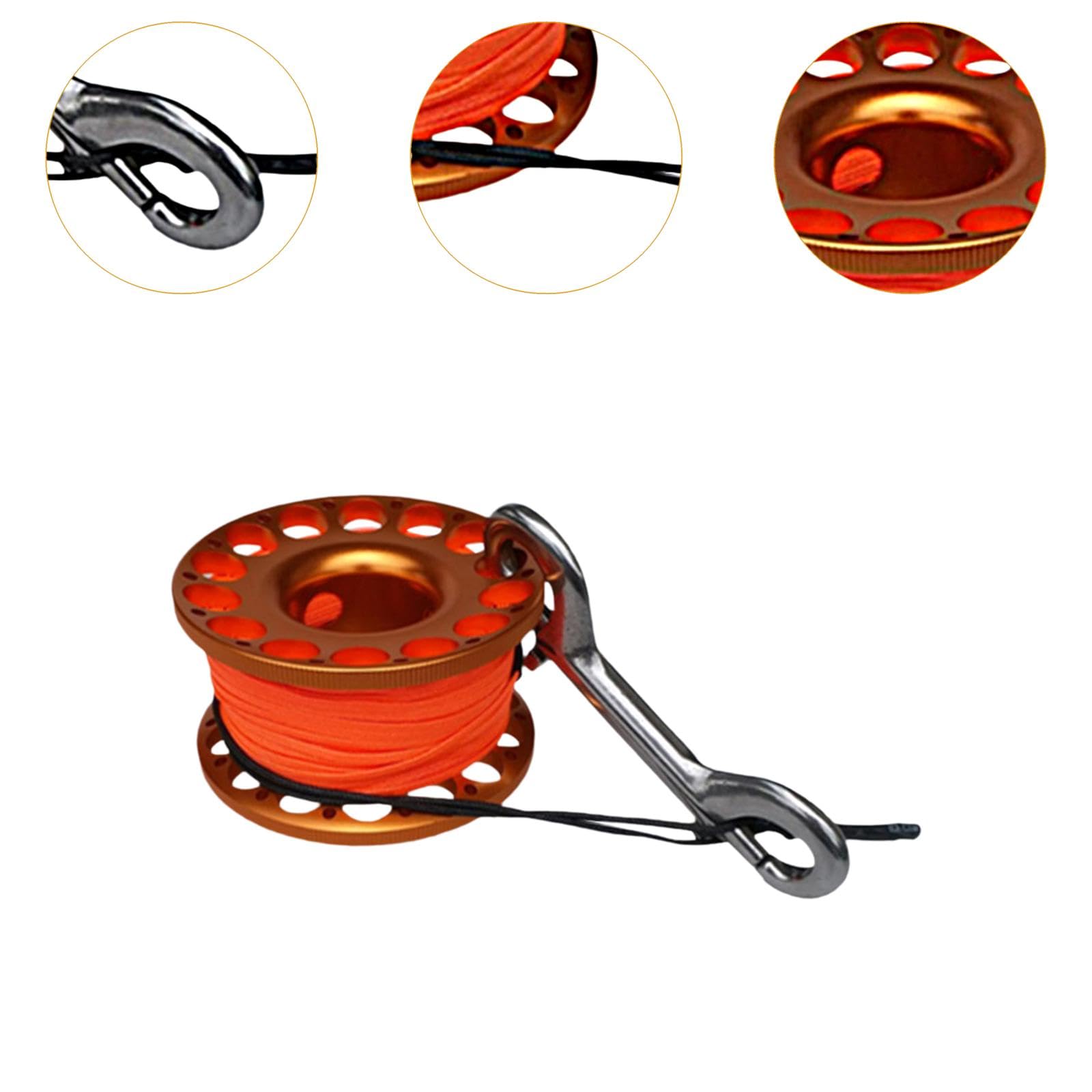 Sharplace Tauchen Reel, Aluminium Finger Spool Reel Scuba Diving Spool Reel 30 m Tauchspule mit Karabinerhaken Karabiner Fingerhaspel Spule zum Tauchen Schnprcheln Unterwasser Wassersport