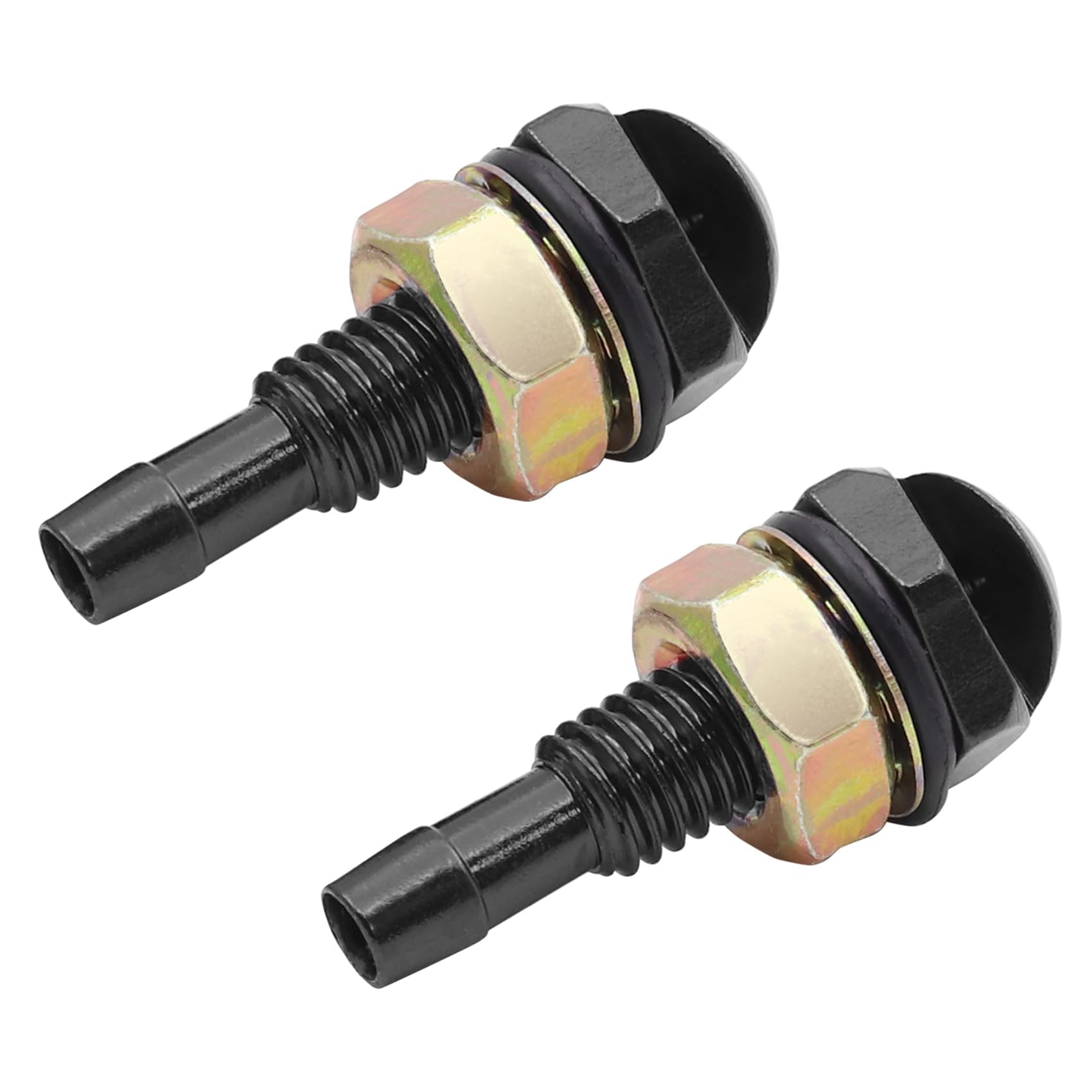 Aoling ウォッシャーノズル 拡散、フロントガラスウォッシャーノズル、ワイパーノズル、拡散式ウォッシャーノズル、ボンネット装着 汎用 扇状噴射 ワイパー＆ワイパーゴムに優しい 取付簡単 アルミ合金 軽量 ブラック 2個