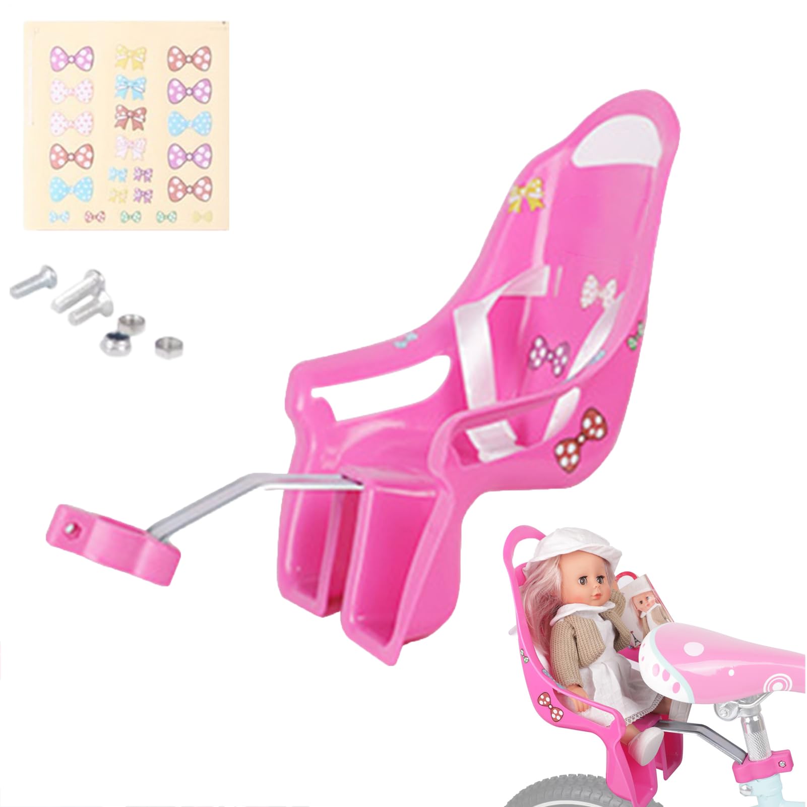 Siège de vélo pour filles porte poupées avec autocollants DIY, accessoires vélo enfants