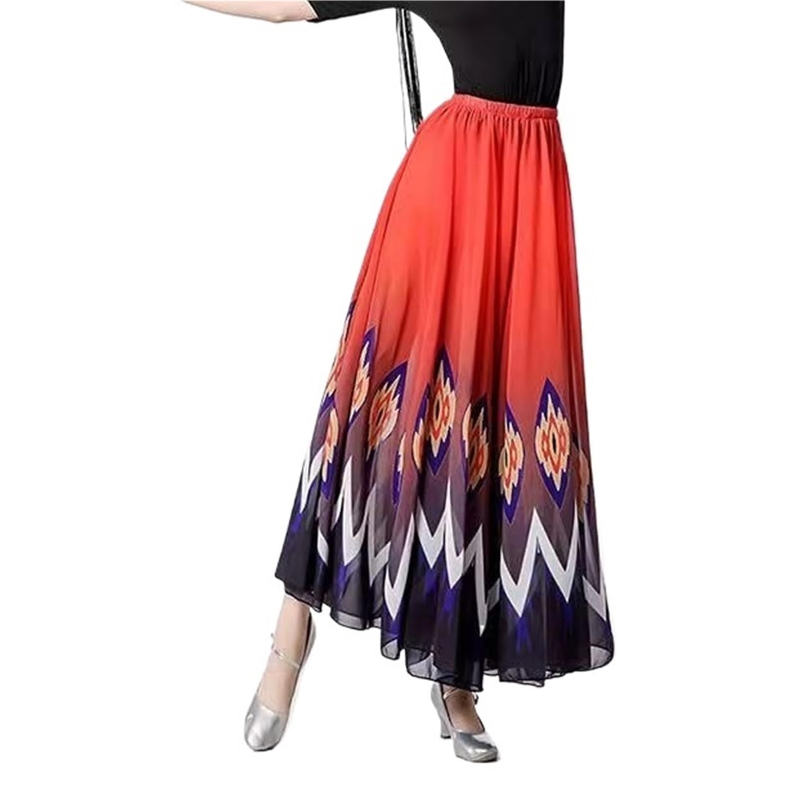 Vestidos de danza flamenca clásica for mujer, faldas baile escénicas 720 grados para Bailar Flamenco