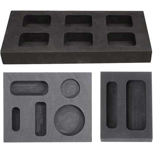 #N/A 3pcs Gold Silver Precious Metal Cast Ingot Shape High Purity Graphite Shape