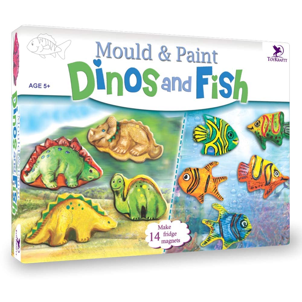 TOYKRAFTT Mould & Paint Dinos & Fish, Craft Kit for Kids, Learning Activity Games, DIY Toys, DIY Craft Kit, Kids Activity for 5 Years & Above (B07FQ9567C) Amazon Price History, Amazon Price Tracker