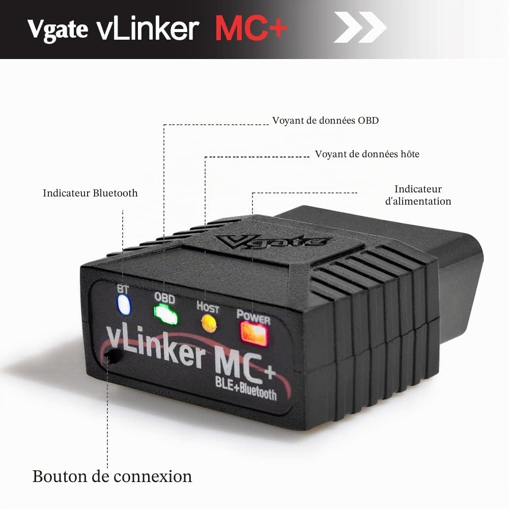Vgate vLinker MC+ Bluetooth OBD2 Car Diagnostic Tool for iOS, Android & Windows