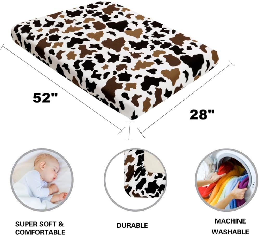 4 Pack Western Cowboy Crib Sheets Neutral Breathable Fitted Baby Sheets Nursery Sheets for Baby Boys or Girls (Crib Sheet) - Image 7