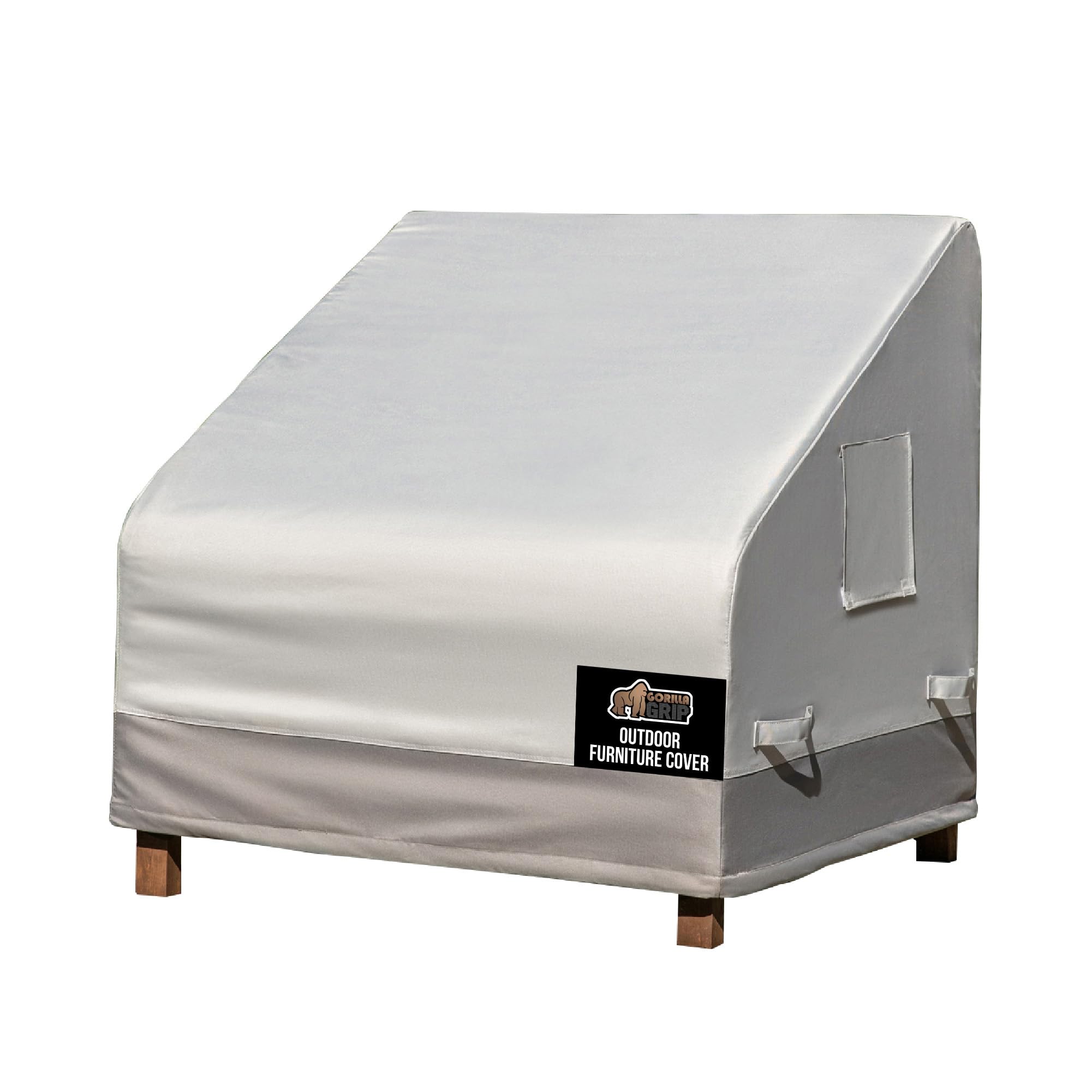 GORILLA GRIP Waterproof Medium Outdoor Patio Chair Cover, 36 Inch, Adjustable Furniture Covers Sets for Winter, Keep Cushions Dry, Protects from Sun,