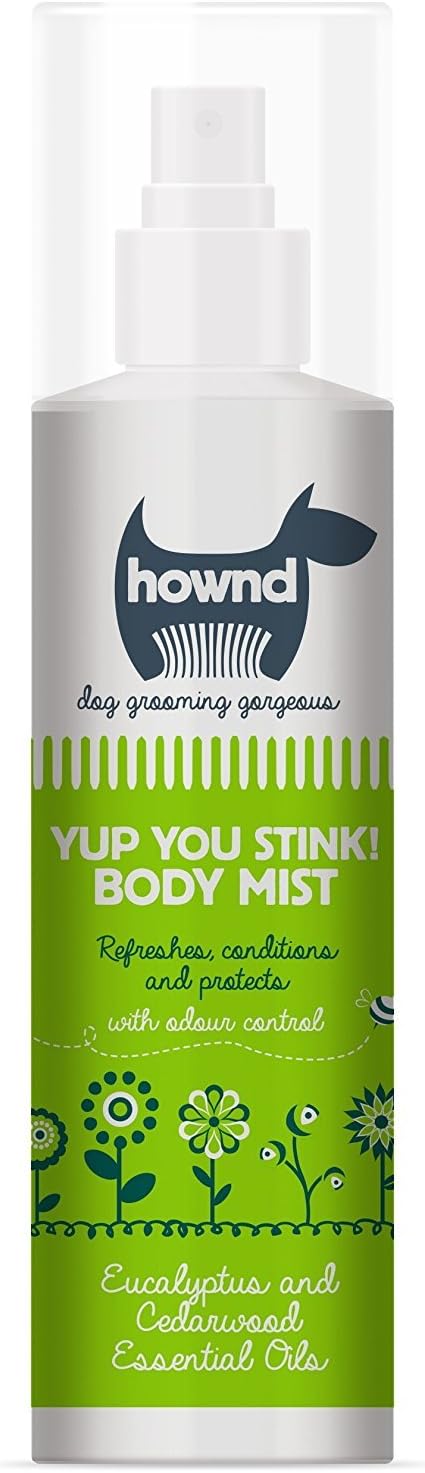 HOWND Yup You Stink Dog Deodorising Spray for Smelly Dogs - PH Balanced - Dog Deodorant Spray, Removes Strong Odours - Detangler Body Mist - Dog perfume, Eucaliptus & Cedarwood - 250ml